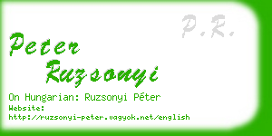 peter ruzsonyi business card